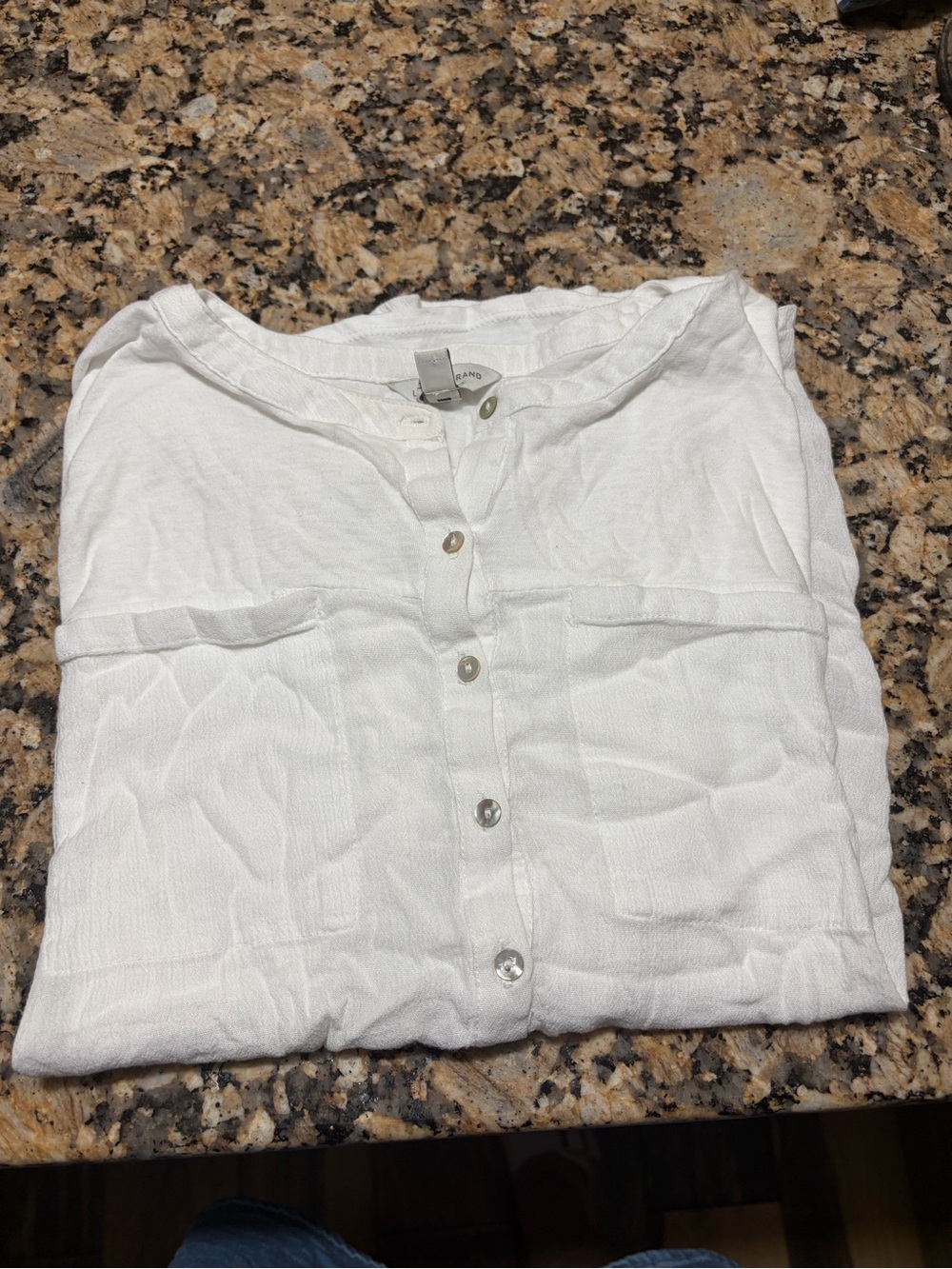Lucky brand White Button Front short sleeve Top medium